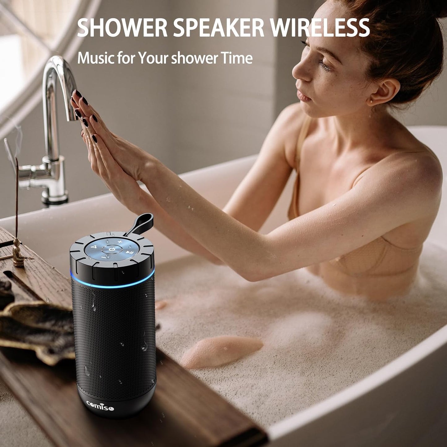 Bluetooth Speaker - IP65 Waterproof Portable Design with 360° HD Stereo Sound, Enhanced Bass, TWS Pairing, 24-Hour Playtime, Ideal for Home, Outdoor, Camping, and Beach Use, Perfect Gift for All.