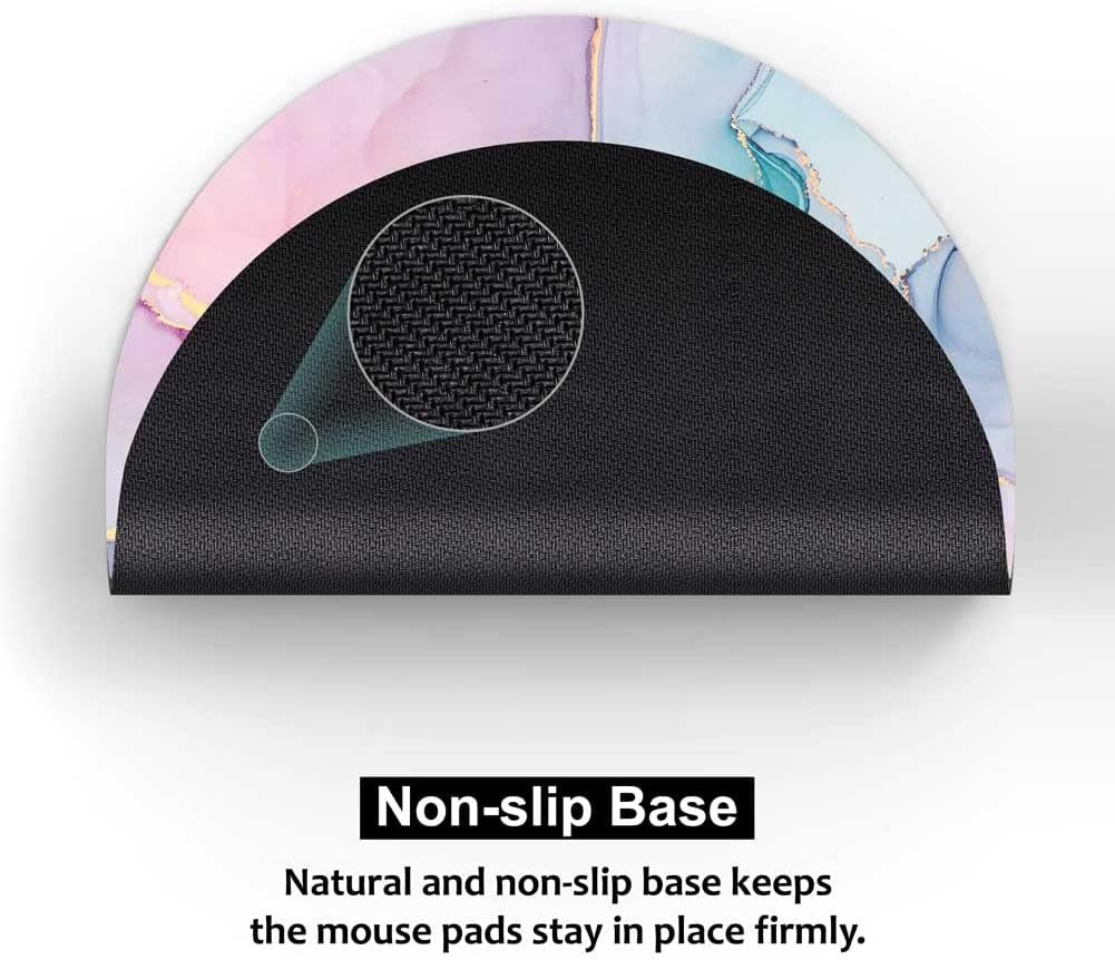 Round Marble Mouse Pad, 7.9 x 7.9 Inches, Portable and Washable for Laptop and Wireless Mouse - Ideal for Home, Office, and Travel