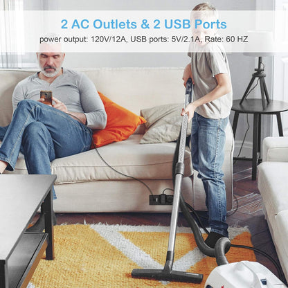 Recessed Power Strip with Black Desktop Grommet Socket, Featuring 2 AC Outlets and 2 USB Ports for Conference Rooms, Kitchens, Offices, Homes, and Hotels (9.85 Ft)