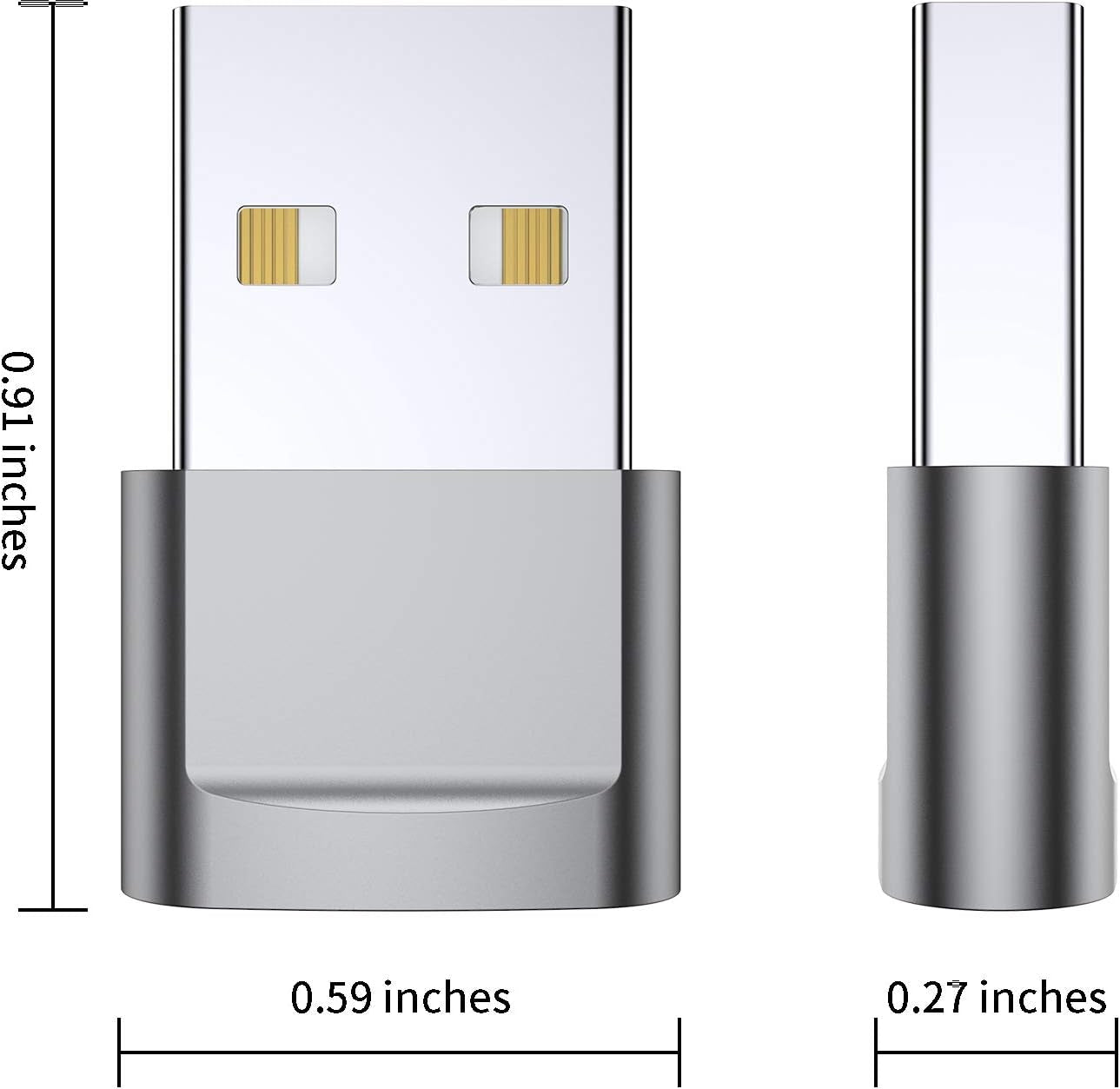 USB C Female to USB Male Adapter (4-Pack), Type C to USB a Charger Converter for Iphone 16 15 14 13 12 11 plus Pro Max, Samsung Galaxy S24 S23 S22 Ultra, Apple Iwatch Watch Series 7 8, Airpods, Ipad