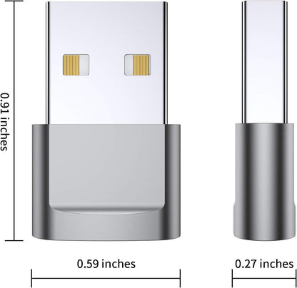 USB C Female to USB Male Adapter (4-Pack), Type C to USB a Charger Converter for Iphone 16 15 14 13 12 11 plus Pro Max, Samsung Galaxy S24 S23 S22 Ultra, Apple Iwatch Watch Series 7 8, Airpods, Ipad