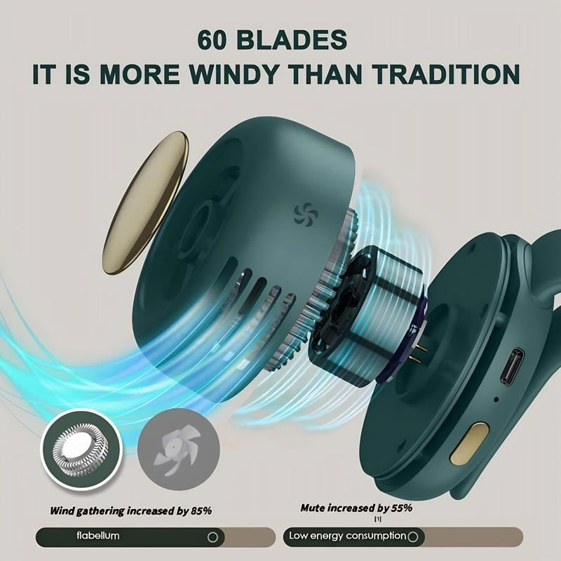 Portable Silent Mini Bladeless Fan, Electric Clip on Fan for Shirt, 3-Speed Waist Fan, Personal Fan, Rotating Body Fan Suitable for Outdoor Travel, Office, Sports, Summer Gifts for Friend