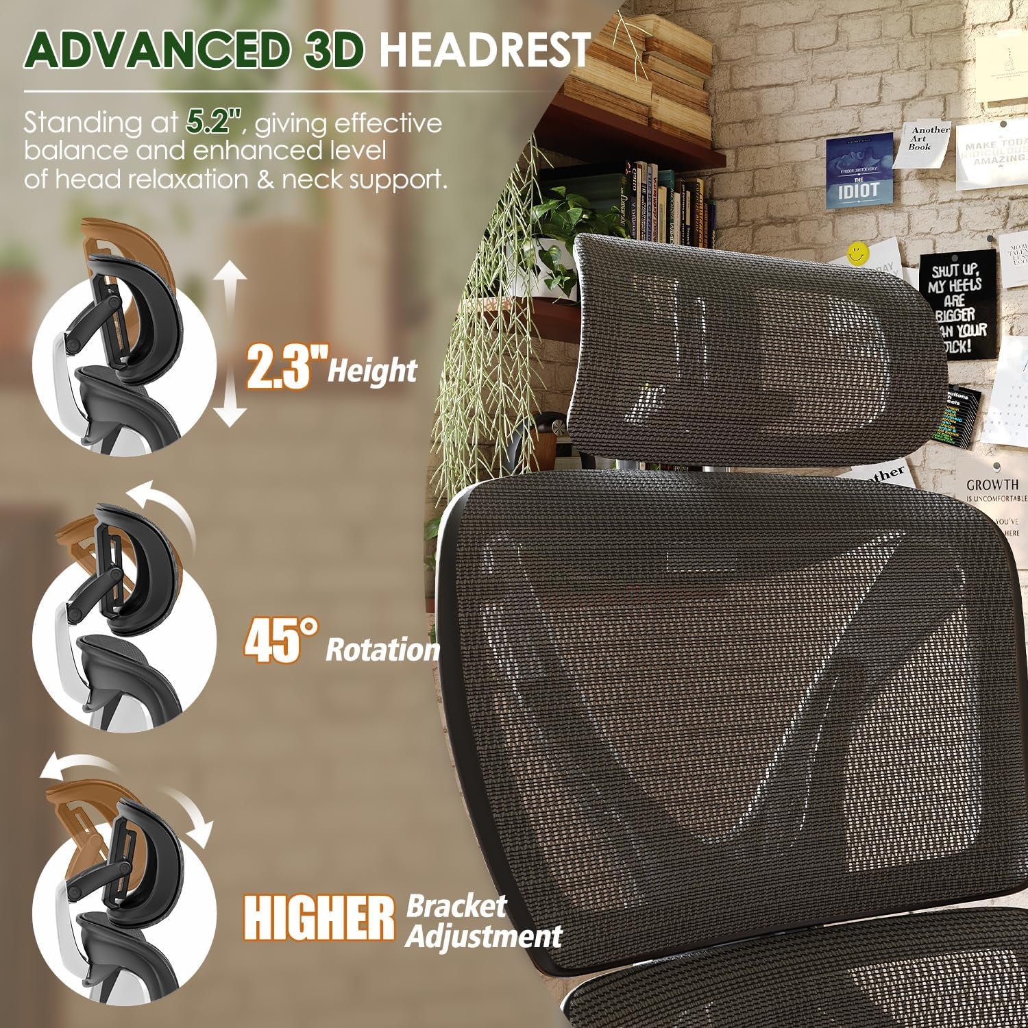 Ergonomic Big and Tall Mesh Office Chair with Lumbar Support, 3D Adjustable Armrests, 215° Rotation, Adjustable Headrest, and Comfortable Seat, Supports Up to 350 lbs, Ideal for Work and Gaming, Grey