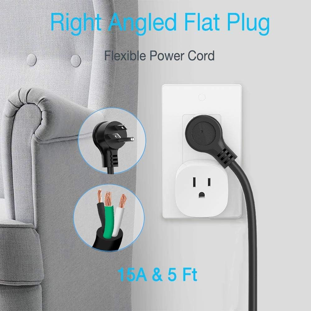 Mountable Power Strip with Surge Protection, 10 AC Outlets and 3 USB Charging Ports for Home and Office Use, Black