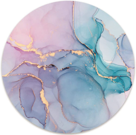 Round Marble Mouse Pad, 7.9 x 7.9 Inches, Portable and Washable for Laptop and Wireless Mouse - Ideal for Home, Office, and Travel