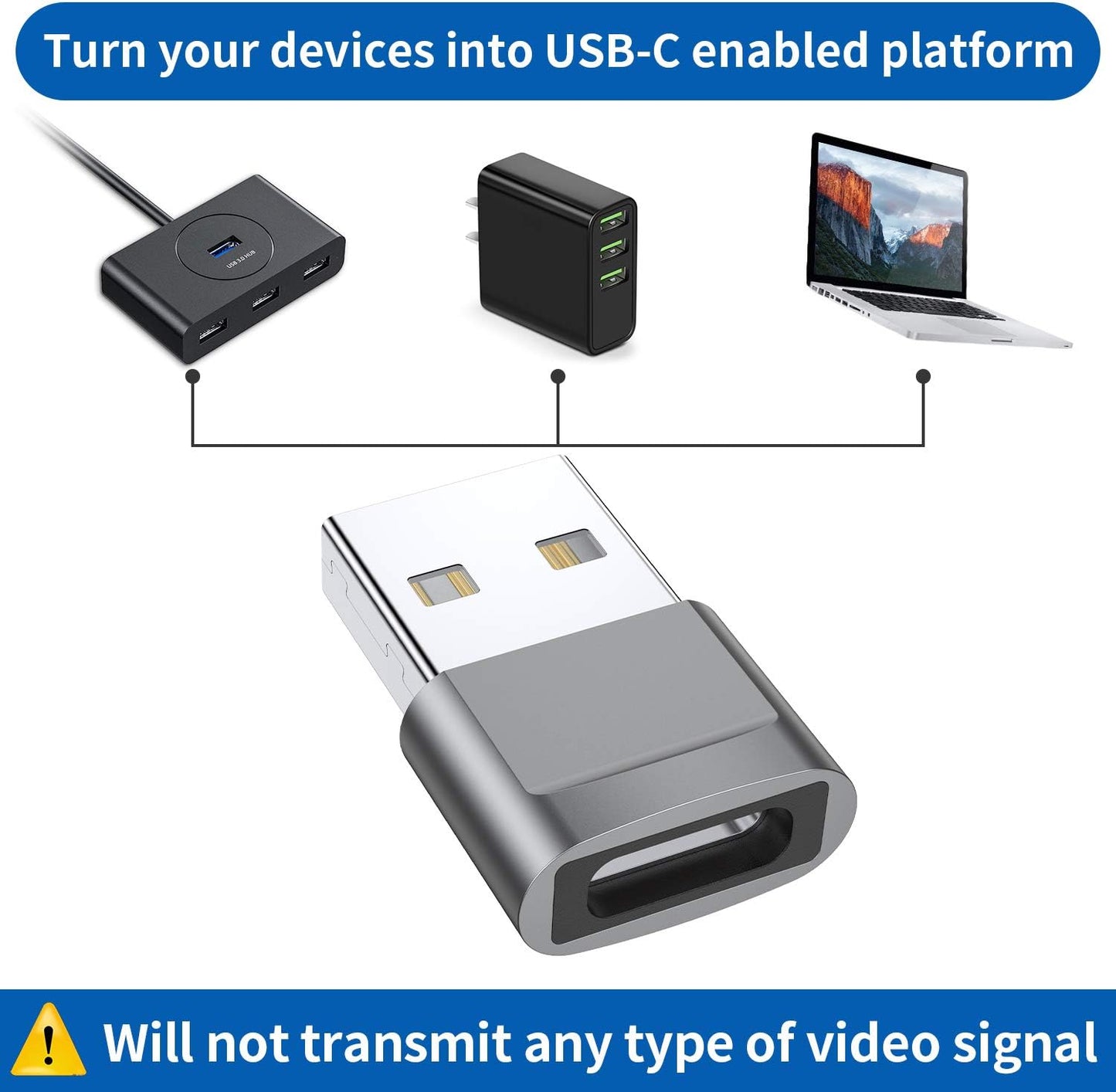 USB C Female to USB Male Adapter (4-Pack), Type C to USB a Charger Converter for Iphone 16 15 14 13 12 11 plus Pro Max, Samsung Galaxy S24 S23 S22 Ultra, Apple Iwatch Watch Series 7 8, Airpods, Ipad